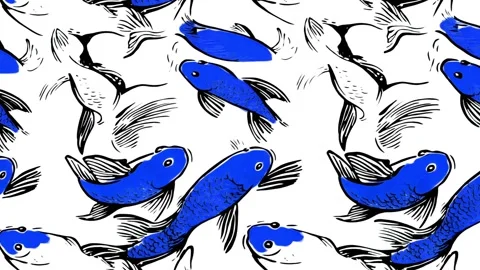 Starlit Fish Path – Diagonal Motion Video stock 306522929