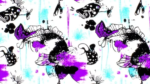 Starlit Fish Trail – Diagonal Motion Stock Footage 306526548