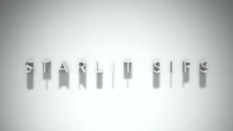 Starlit sips 3D title animation with shadows on a white background Stock Footage 297999397