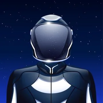 Starman on sky background Stock Illustration