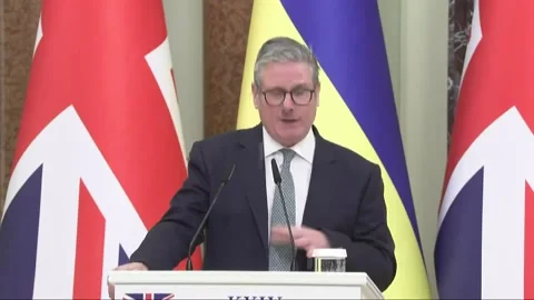 Starmer: We will work with you to guarantee Ukraine's security Stock Footage 297981944