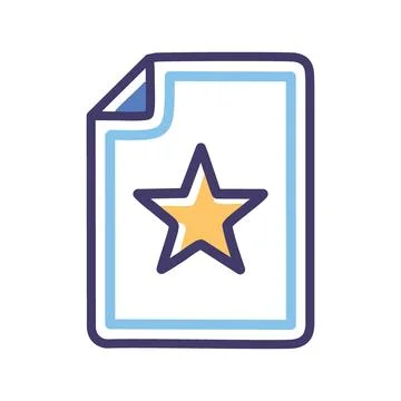 Starred document. Simple icon depicting a document with a star, symbolizing.. Stock Illustration