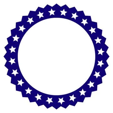Starred Rosette Round Frame Template Stock Illustration
