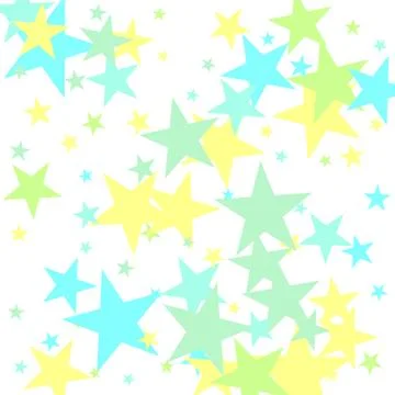 Starry Background. Background of stars. Blue, green and yellow stars. Vector  Stock Illustration