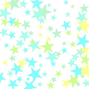 Starry Background. Background of stars. Blue, green and yellow stars. Vector  Stock Illustration