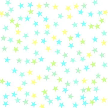 Starry Background. Background of stars. Blue, green and yellow stars. Vector  Stock Illustration