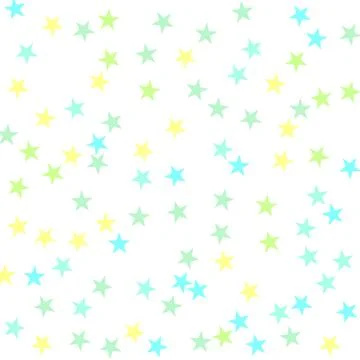 Starry Background. Background of stars. Blue, green and yellow stars. Vector  Stock Illustration