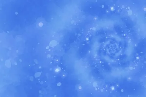 Starry blue background illustration with vortex design psychedelic shape Stock Illustration