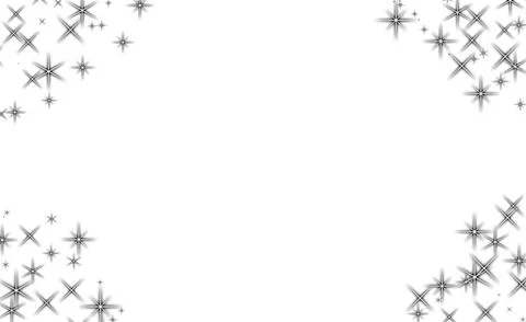 Starry border frame with black star icons, Decorative star elements in corn.. Illustrazione stock