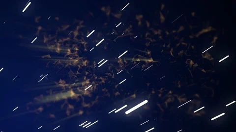 Starry bright glowing light particles flying in hyperspace fading away while Stock Footage 123178189