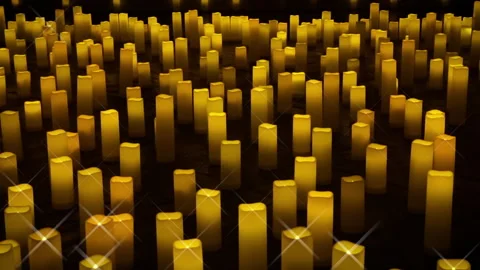 Starry Candles - Pan Right - Handheld HD Stock Footage 265511993