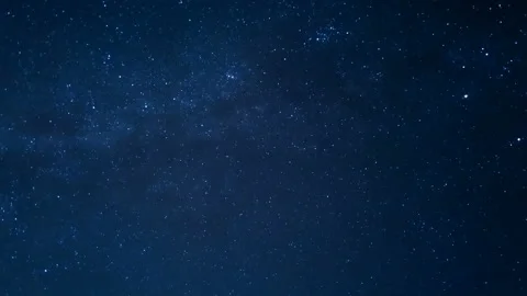 Starry constellations motion and meteor shower,universe field on deep blue sky Stock Footage 146831403