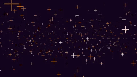 Starry cross on a dark canvas Stockbeeldmateriaal 285687222