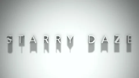 Starry Daze 3D title animation with shadows on a white background Stock Footage 296734334