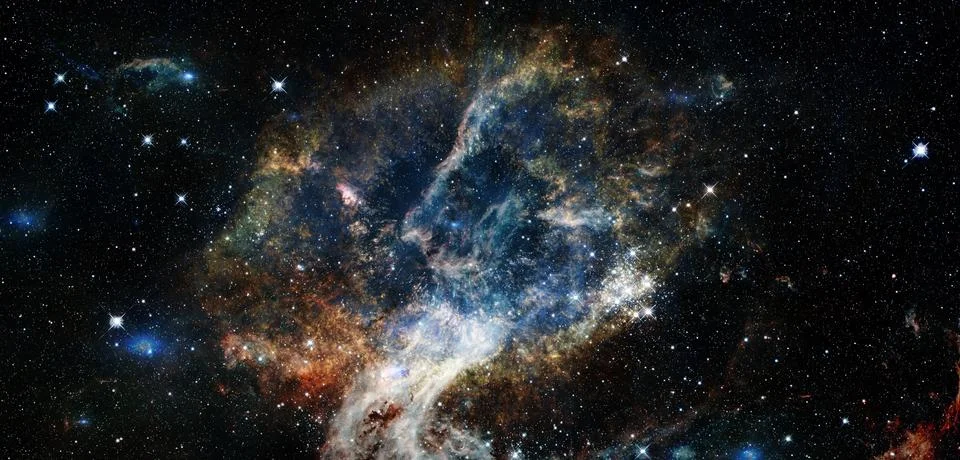 Starry deep outer space. Elements of this image furnished by NASA Stock Photos