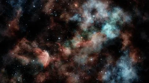 Starry deep outer space - nebula and galaxy Stock Photos