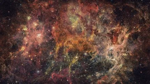 Starry deep outer space - nebula and galaxy Foto stock