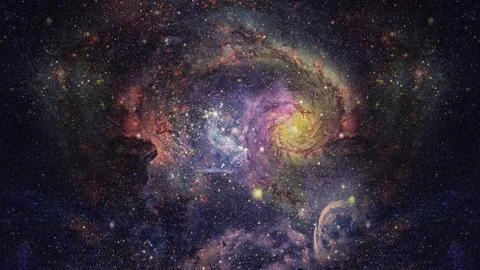 Starry deep outer space - nebula and galaxy Foto stock