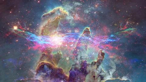 Starry deep outer space - nebula and galaxy Foto stock