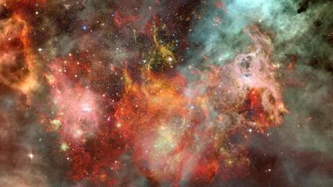 Starry deep outer space - nebula and galaxy Stock Photos