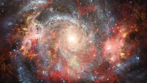 Starry deep outer space - nebula and galaxy Stock Photos