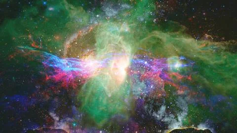 Starry deep outer space - nebula and galaxy Stock Photos