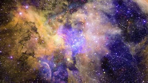 Starry deep outer space - nebula and galaxy Stock Photos