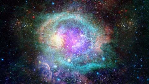 Starry deep outer space - nebula and galaxy Stock Photos