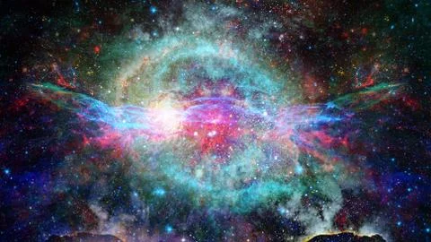 Starry deep outer space - nebula and galaxy Stock-Fotos