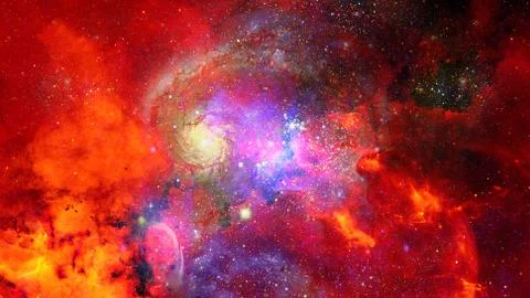 Starry deep outer space - nebula and galaxy Stock Photos