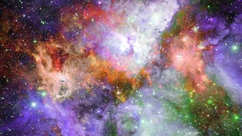 Starry deep outer space - nebula and galaxy Stock Photos