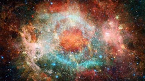 Starry deep outer space - nebula and galaxy Stock Photos