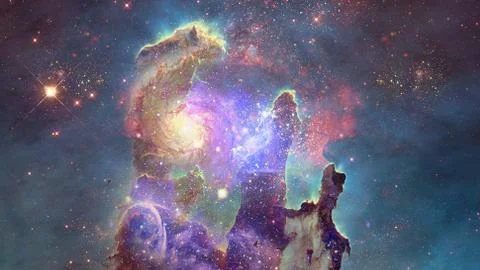Starry deep space - nebula and galaxy. Elements of this image furnished by NA Stock Illustration