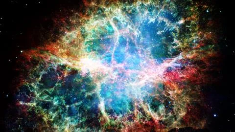 Starry deep space - nebula and galaxy. Elements of this image furnished by NASA. Stock Photos