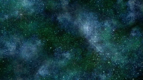 Starry deep space nebula background with glowing dust and distant galaxy field Vídeo Stock 332108502