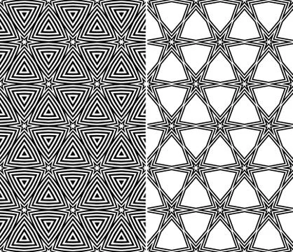 Starry elements seamless patterns Stock Illustration