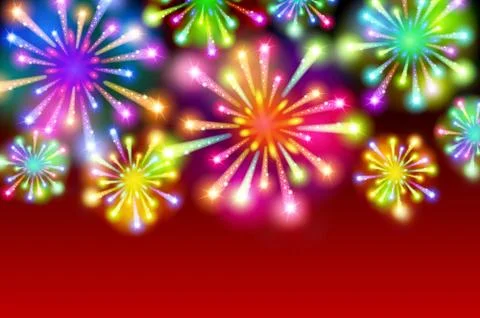 Starry fireworks background with place for text Stock Illustration
