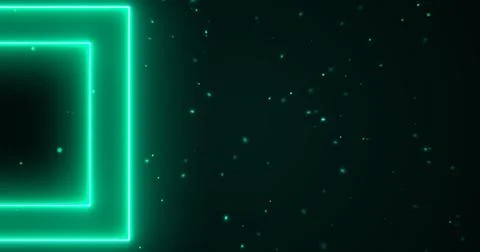 Starry galaxy space-type rectangle box glowing particle. Sparks burst neon .. Stock Illustration