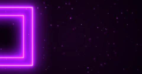 Starry galaxy space-type rectangle box glowing particle. Sparks burst neon .. Stock Illustration