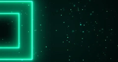 Starry galaxy space-type rectangle box glowing particle. Sparks burst neon .. Stock Illustration