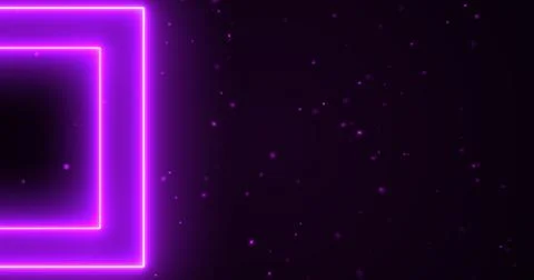 Starry galaxy space-type rectangle box glowing particle. Sparks burst neon .. Illustrazione stock