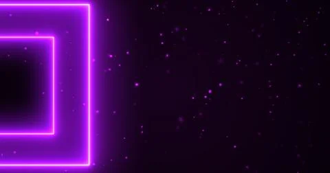 Starry galaxy space-type rectangle box glowing particle. Sparks burst neon .. Illustrazione stock