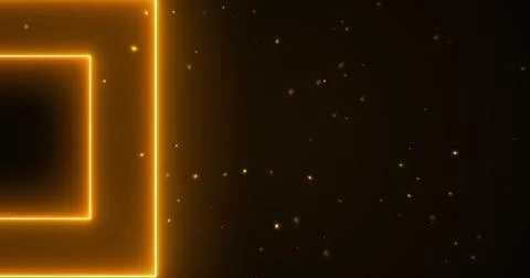 Starry galaxy space-type rectangle box glowing particle. Sparks burst neon .. Illustrazione stock