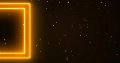 Starry galaxy space-type rectangle box glowing particle. Sparks burst neon .. Illustrazione stock