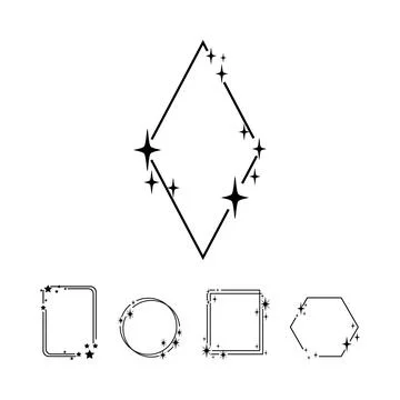 Starry geometric frames and borders collection Illustrazione stock