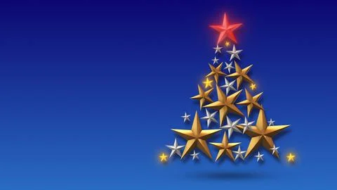 A starry glowing Christmas tree Stock Illustration