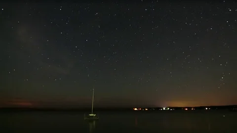 Starry Lake Sky Timelapse Stock Footage 77938236