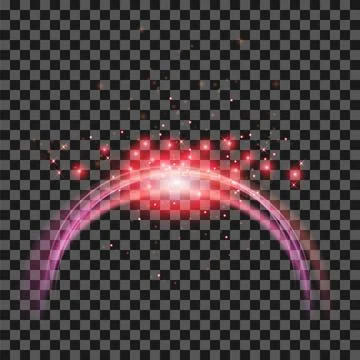 Starry Light Background. Pink Red Glowing Lines Starry Light Background. P... Stock Photos