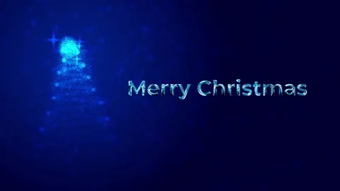 Starry Lights Christmas Tree with Merry Christmas Stock Footage 166913296