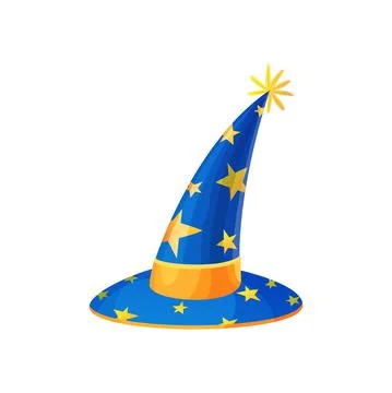 Starry magic Halloween hat isolated stargazer cap Illustrazione stock